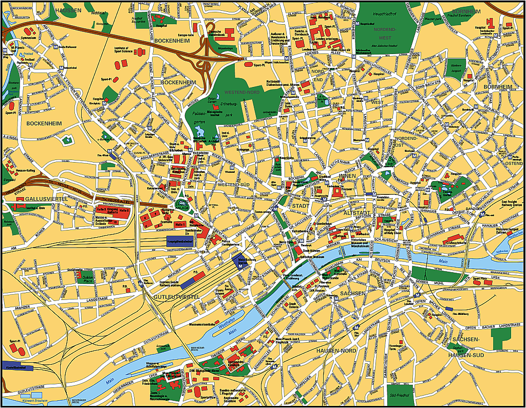 Франкфурт карта города